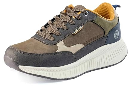 LEOSS ORIGINAL Scarpe da Corsa con Lacci Invernali Sportive Scarpe da Ginnastica con Lacci Casual Sneaker per Uomo Outdoor (Verde, 43 EU, MLE255337-15)