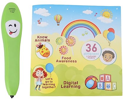 Fdit Livre à Stylo d'apprentissage Interactif, Jouet d'apprentissage avec Son pour Les Tout-Petits et Livre à Stylo de Lecture électrique