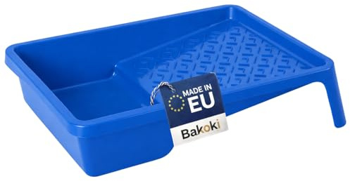 BAKOKI Vasca di colore 25 x 33 cm, vaschetta per pittura da parete, in plastica blu, larghezza 25 cm, lunghezza 33 cm, accessori per pittura