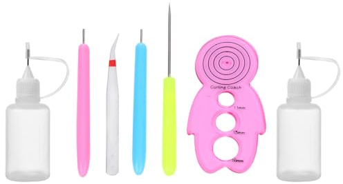 CORHAD Kit Strumenti per Arrotolare Carta 7 Pezzi, Set Penne Ago per Quilling Fai da Te, Kit Manualità Creativa e Principianti, Progetto Artistico e Scolastico Duraturo Colore Casuale