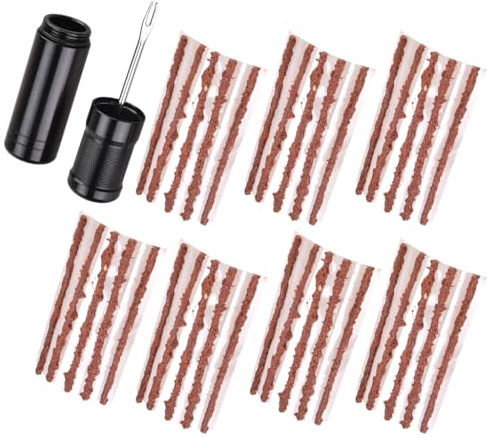 HstiaLving Kit de réparation de pneu de vélo Tubeless Kit de réparation de pneu de vélo Kit de réparation de pneus de vélo avec 1 outil noir et 35 bandes en caoutchouc Kit de réparation de pneus de