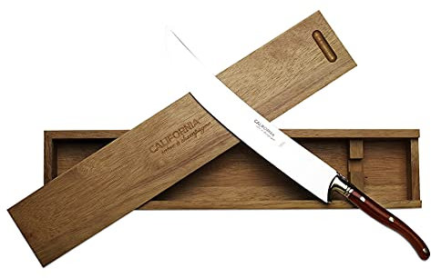 California Champagne Saber Company - Rosewood - Handmade Sword Made in Laguiole French Style - Packaged in Elegant Oakwood Crate - Luxurious Champagne Knife Bottle Opener