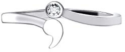 VIKI LYNN Anillo abierto de plata de ley 925 con punto y coma para mujer, regalos de inspiración, Adjustable, Plata de ley Circonia cúbica, Zirconia cúbica