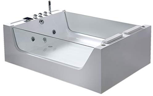 Whirlpool Bath TUB + 2 Panoramic Glasses Hydrotherapy 170 x 120 cm HOT TUB Iris