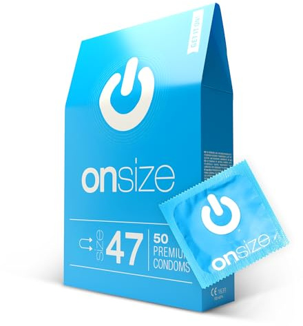 ON) Condones ONsize | 47 mm de ancho | 50 unidades | delgados 0,07 mm de grosor | Premium ultrafinos | Veganos | para hombres