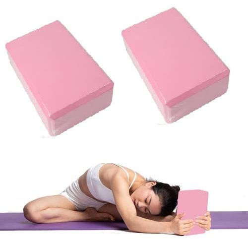 PW TOOLS 2 Blocs Yoga, Blocs Mousse EVA Qualité Supérieure pour Yoga, Pilates, Méditation, BriquYoga Antidérapants Haute Densité, Accessoires Yoga pour Femme, 9' 'x6 x3' '