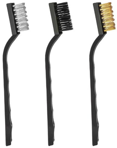 Brosses Métalliques,3 pcs Brosse Metallique a Main Brosse Laiton Brosse de Nettoyage,Brosses à Récurer pour le Nettoyage des Scories de Soudure de la Rouille et de la Poussière(Noir)