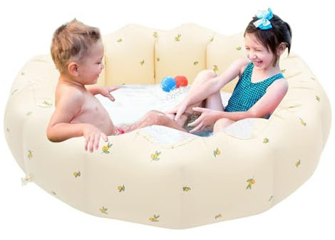Baby Planschbecken, Runder Aufblasbarer Kinderpool, 90cm, für Hinterhof, Garten, Balkon