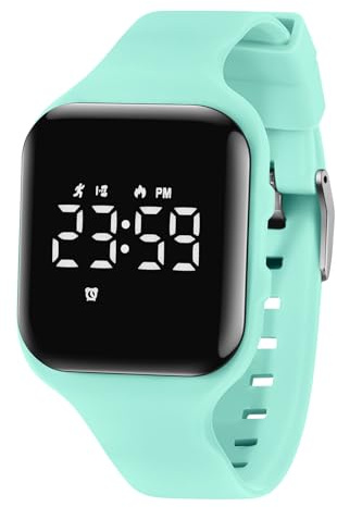 aswan watch Digital Watch Kids Girls Boys with Pedometer, Alarm Clock, Stopwatch Light Date Sports Wrist Watch without App and Mobile Phone with Silicone Wristband