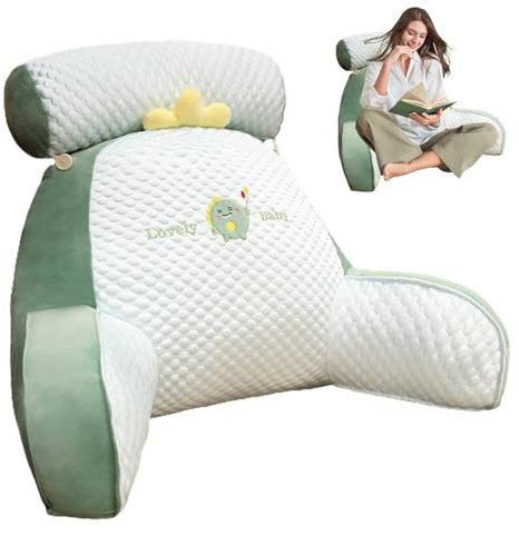 Adsfvs Rückenlehnen zum Sitzen im Bett - Lesekissen für Erwachsene im Bett - Rückenstützendes Lendenkissen mit Armen zur Unterstützung des Rückens beim Entspannen, Spielen, Lesen, Fernsehen