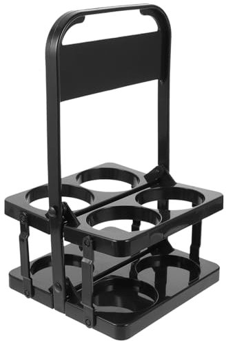BAZEITFLOW Portabotellas para Cerveza Plegable De 4 Espacios, Estante Portátil De Plástico Negro Asa, Adecuado para Fiestas y Transporte De Bebidas, Cesta Multifuncional para Bares y Eventos