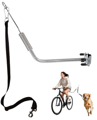 Dog Bike Leash, Dog Hands Free Bicycle Attachment Shock-Absorbing with Adjustable Length Heavy Duty Safety for Outdoor