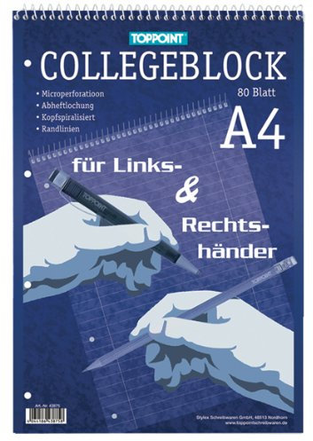 10x Collegeblock DIN A4 Rechts & Linkshänder liniert