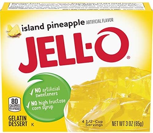 Jell-O Gelatin Dessert, Island Pineapple, 3Ounce Boxes (Pack of 6)
