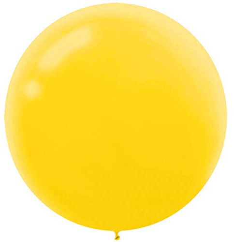 Yellow Sunshine Round Latex Balloons - 24 (Pack Of 4) - Perfect For Any Event