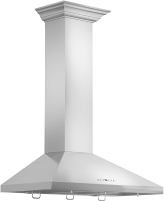 ZLINE 30 in. Convertible Vent Wall Mount Range Hood in Stainless Steel with Crown Molding (KL2CRN-30)