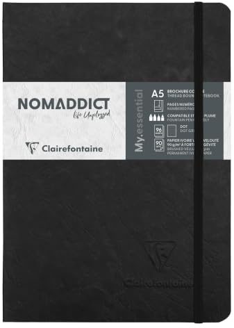 Clairefontaine 793431C Nomaddict Carnet Élastiqué Cousu My.Essential Noir
