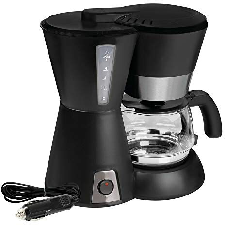 LAMPA 97131 Camping-Kaffeemaschine 0.65L schwarz/silber