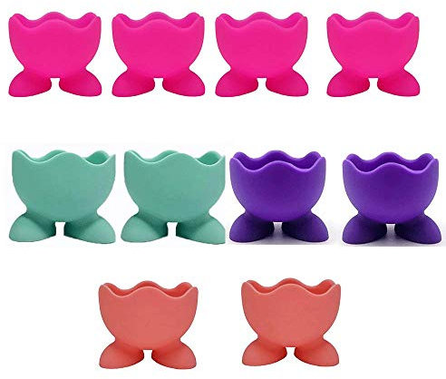 10Pcs Boiled Egg Holder Kitchen Boiled Egg Holder Silicone Egg Cup for Kitchen Boiled Eggs Breakfast [Random Shipments]
