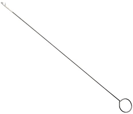 vhbw Wendenadel mit Haken - Extra Lange Durchziehnadel (26,5 cm), Metall
