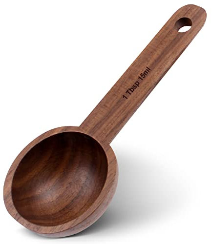 Cucchiaino da caffè in legno di noce, misurino per caffè in grani, grani macinati o tè, accessori per la cucina domestica, paletta per caffè macinato (Noce)1 Tbsp, 15ml