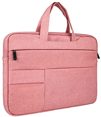 RAINYEAR 13 Pollici Custodia Protettiva per Laptop Sleeve Caso Borsa con Multi Tasche e Cinghia della Maniglia Compatibile con 13,3 Chromebook Notebook Computer MacBook M1 Air Pro 13,6 M2 A2681, Rosa