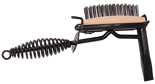 WELDINGER Schlackehammer Combi Ganzstahl mit Federgriff und integrierter Stahlbürste dreireihig (MMA Schweißzubehör)