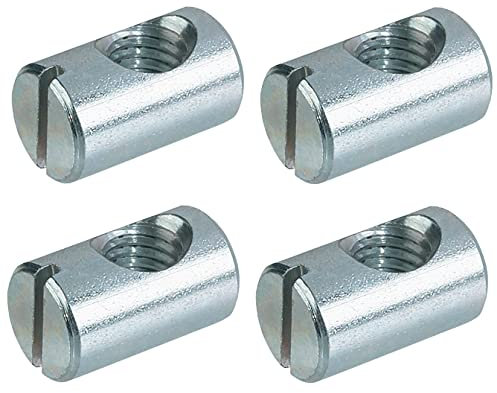 cyclingcolors 4x ferrure d'assemblage filetage M8 x longueur 20mm x 12mm acier écrou connecteur meuble bois lit bébé berceau table chaise armoire étagère goujon excentrique