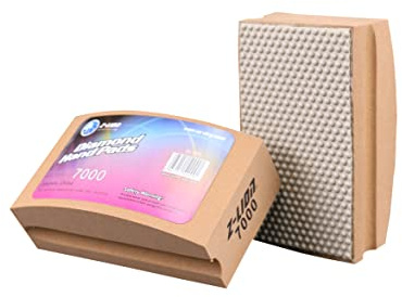 Boxonly Diamond Sanding Hand Pad Blocks 7000 Grit Arc Shape Back Hand-Held Block For Grinding,Polishing,Sharp Edges