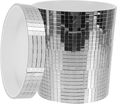 Outanaya Spiegel Pflanzgefäß Spiegel Blumentopf Discokugel Topf Discokugel Dekor Blumenbehälter Pflanztopf Disco Zylindrischer Übertopf Blumenpflanzvase Pflanztopf Kunststoff, KM884528PUPI04456L019B