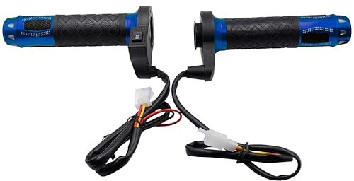 Elektrischer Motorrad Heizgriff,Asudaro 1 Paar Silicagel Motorrad Heizgriffe 22 Mm (7/8 Zoll) Motorrad Handwärmer 2 Modi (70 °C/50 °C) Motorrad Heizgriffe Winter Motorrad Heizgriffe Blau