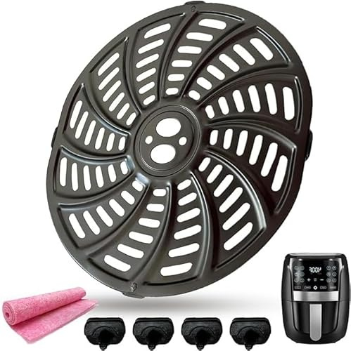 Nvkwca 6QT Air Fryer Grill Plate for Gourmia GAF698 GAF686 Air Fryers, Upgraded Air Fryer Crisper Plate Grill Pan Tray Rack Insert Grate Grid Shelf for Gourmia 6QT Air Fryer, Nonstick, Dishwasher Safe