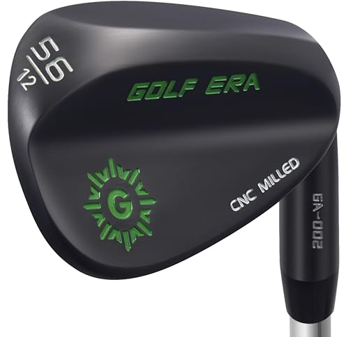 Golf Era Premium Wedge - Premium Golf Wedge Set or Individual 50/52/54/56/58/60 - CNC Milled Face for More Spin - Golf Gap Wedge Sand Wedge Lob Wedge (Black, RH 56 Degree)