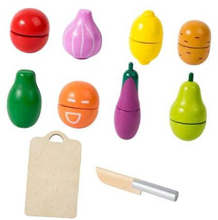 harayaa Hölzernes Spiellebensmittel, Rollenspiel Küchenzubehör, Lernspielzeug, Entwicklung Kognitiver Fähigkeiten Als Vorschulgeschenk, 10 Stück