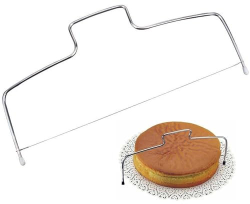LEMLIN Torta Taglierina Regolabile, Acciaio Inossidabile Livellatore, Affettatrice Strumento Pasticceria, Facile da Pulire (32 cm)