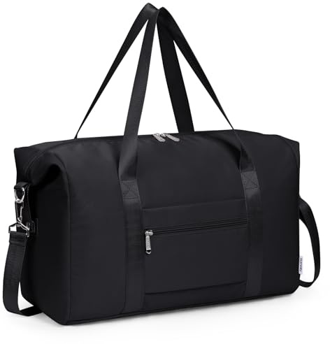 Narwey for Ryanair Cabin Bags 40x30x20 Underseat Ryan Air Hospital Bag Foldable Travel Duffel Carry on Hand Luggage Weekend Bag for Women and Men 20L (Black)