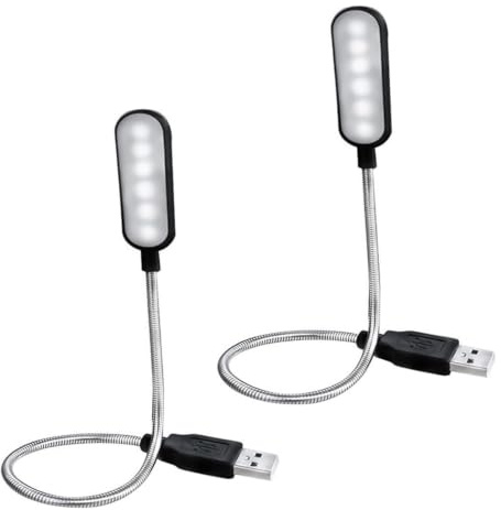 Bgfaquri USB LED-lampa, flexibel dimbar, 6 lysdioder, svanhals, dator- och läsbelysning, mjukt ljus för PC, Mac, Powerbank, USB-TV, låg förbrukning