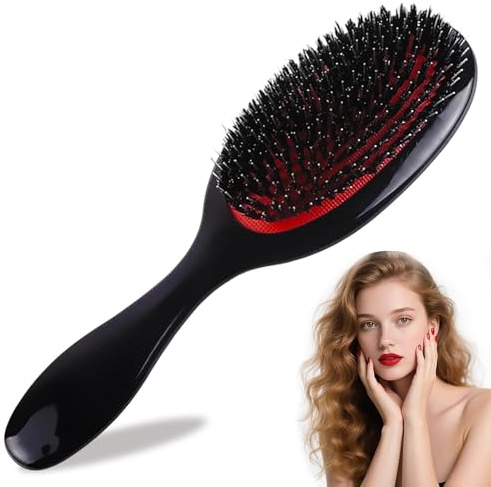 Gentle Detangling Paddle Brush for Extensions, Wigs, and Natural Hair - Anti-Static Massage Design for Smooth, Tangle-Free Locks