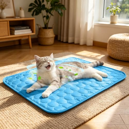 MJIQING Alfombra refrescante para Perros y Gatos,Alfombrilla para Perros,cojín refrescante para el Verano,Cama Lavable para Perros,Manta refrescante Perros Grandes,medianos y pequeños