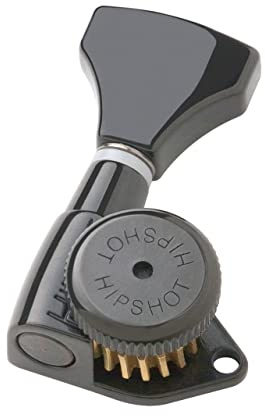 Hipshot Grip-Lock 6 inline Non-Staggered Locking Tuners - Black