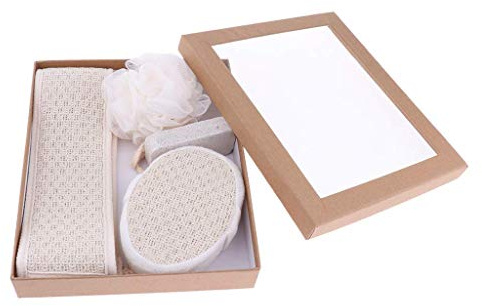 Tubayia 4 stycken badset kroppskalning kit luffasksvamp rygggummi svamp badsvamp för dusch