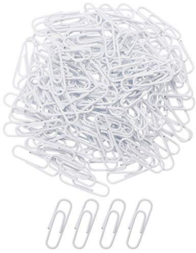Tupalizy 28mm Small Vinyl Coated Paper Clips Bookmarks Smooth Decorative Memo Note Office Clips for Document Organizing Classifying Professional Work Home Classroom School Supplies, 180PCS (White)