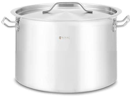 Royal Catering Grande Marmite Casserole Haute En Inox À Induction (Pour les cuisinières à induction, au gaz, électriques, etc., Volume : 17 l, Fond à trois couches (5 mm), Ø 32 cm)