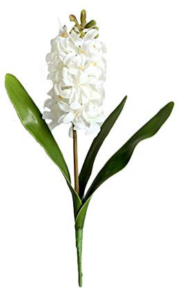 DRYEN 3 piezas de flores artificiales de jacinto, flor de jacinto de seda de tallo de 16.5 pulgadas de largo, flor artificial de plástico para decoración del jarrón del hogar