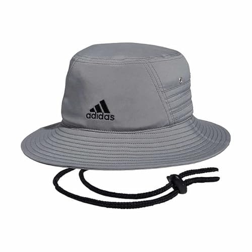 adidas Victory Bucket Hat Lightweight Moisture Wicking UPF 50 Sun Hat Fishing Camping, Gray, One Size/XXL