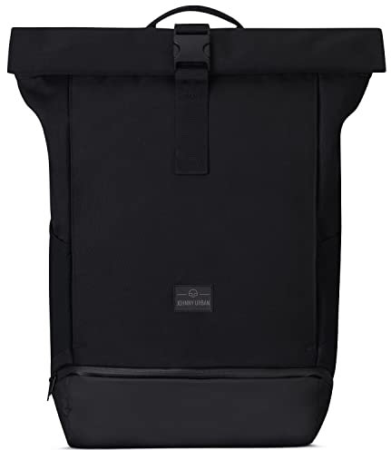 Johnny Urban Rucksack Damen & Herren Groß Schwarz - Allen XL -Großer Rolltop Backpack - Weekender Reiserucksack mit Bodenfach - Daypack für Uni Travel Reise - Wasserabweisend