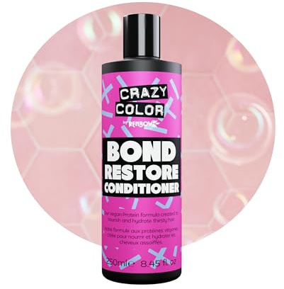 Crazy Color Bond Restore Conditioner for Dry Damaged Hair, Bleached, Coloured, Broken, Curly or Frizzy Hair. Vegan, Cruelty & Sulphate Free, 250ml