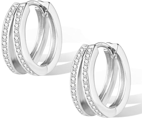 ALEXCRAFT Boucle Doreille Femme Argent 925 Creole Plaqué Or 14K Creoles Acier Inoxydable Ensembles Boucle Boreille Or, Petit Cerceau Tendance Bijoux Cadeaux pour Femmes