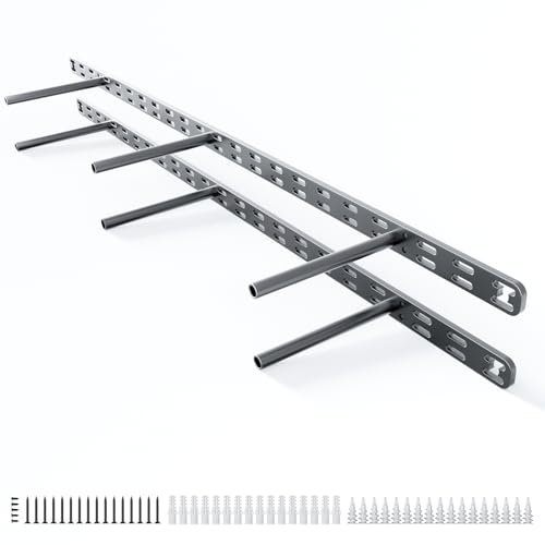 2 staffe per mensole galleggianti, resistenti, decorative, nascoste, in metallo nero, per caminetto (86 x 15 x 2 cm, 2 pezzi, nessun kit)