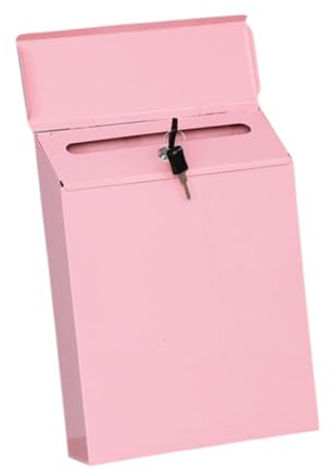 Sharplace Boîte aux lettres murale rose, grande capacité, décorative, facile à utiliser, porte-journaux, pour porte d'entrée